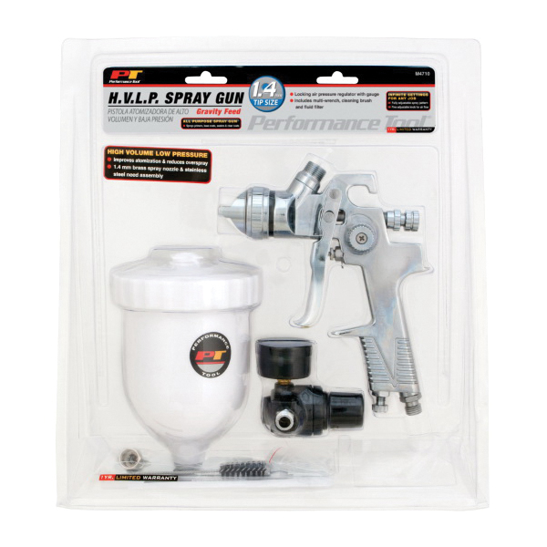 Performance Tool M4710 Spray Gun, 1.4 mm Nozzle, 7 to 9 cfm Air, 20 to 45 psi Air - 2
