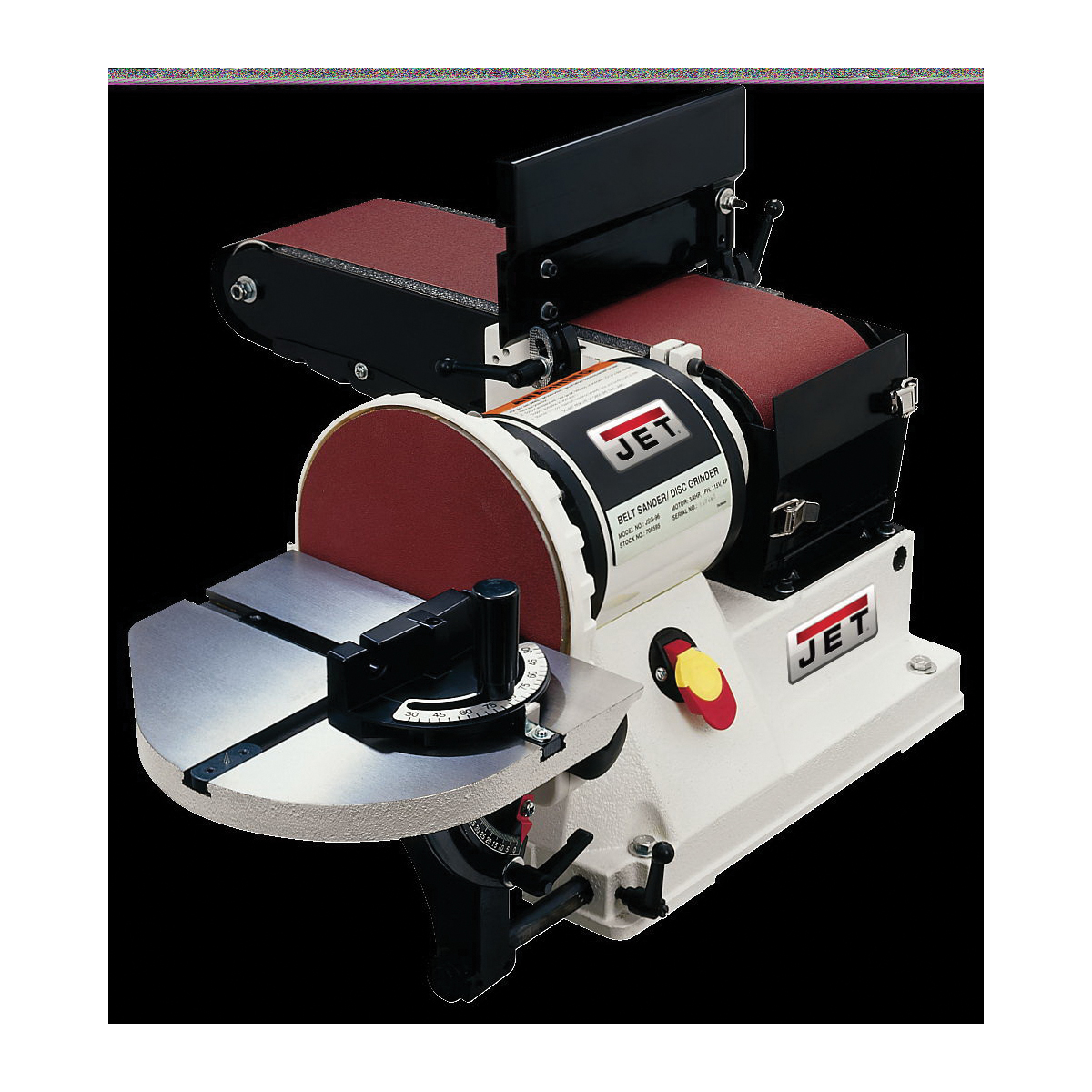 JET 708595 Benchtop Belt/Disc Sander, 115 V, 11 A, 48 in L x 6 in W Belt, 9 in Dia Disc - 2