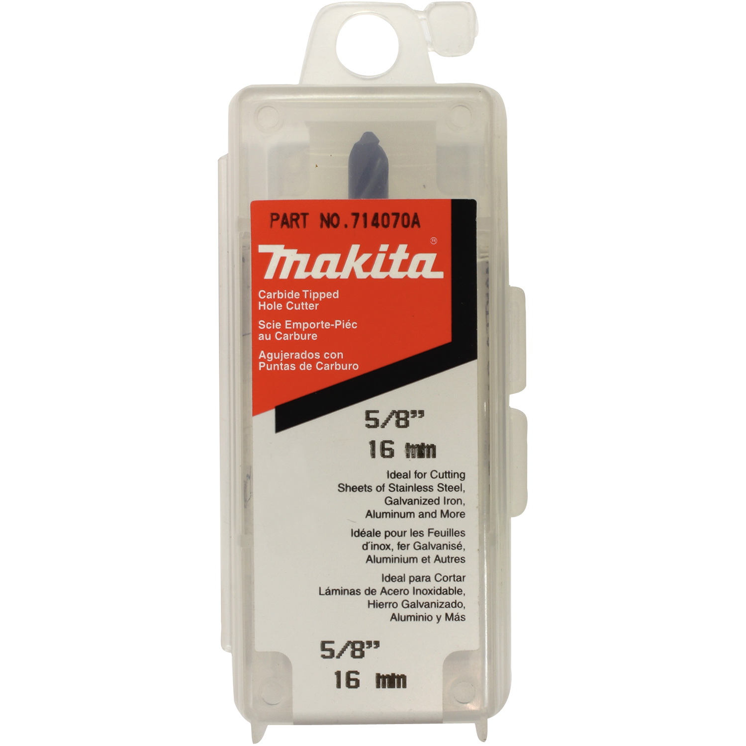 Makita 714070-A Hole Saw, 5/8 in Dia, 1/8 in D Cutting, 2 TPI, Carbide Cutting Edge - 2
