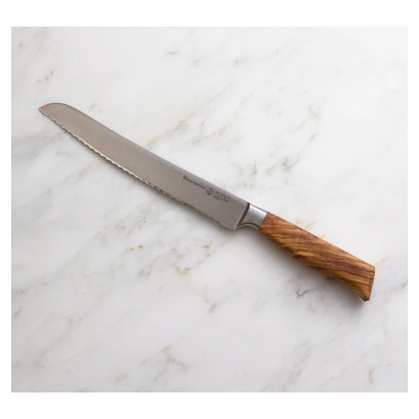 Messermeister Oliva Elite Series E/6699-9 Scalloped Bread Knife, 9 in L Blade, Carbon Blade, Olive Wood Handle - 2