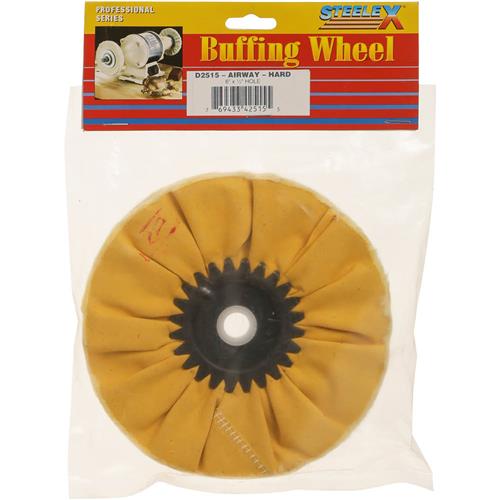 Woodstock D2515 Buffing Wheel, 6 in Dia, 1/2 in Arbor, Cotton - 2