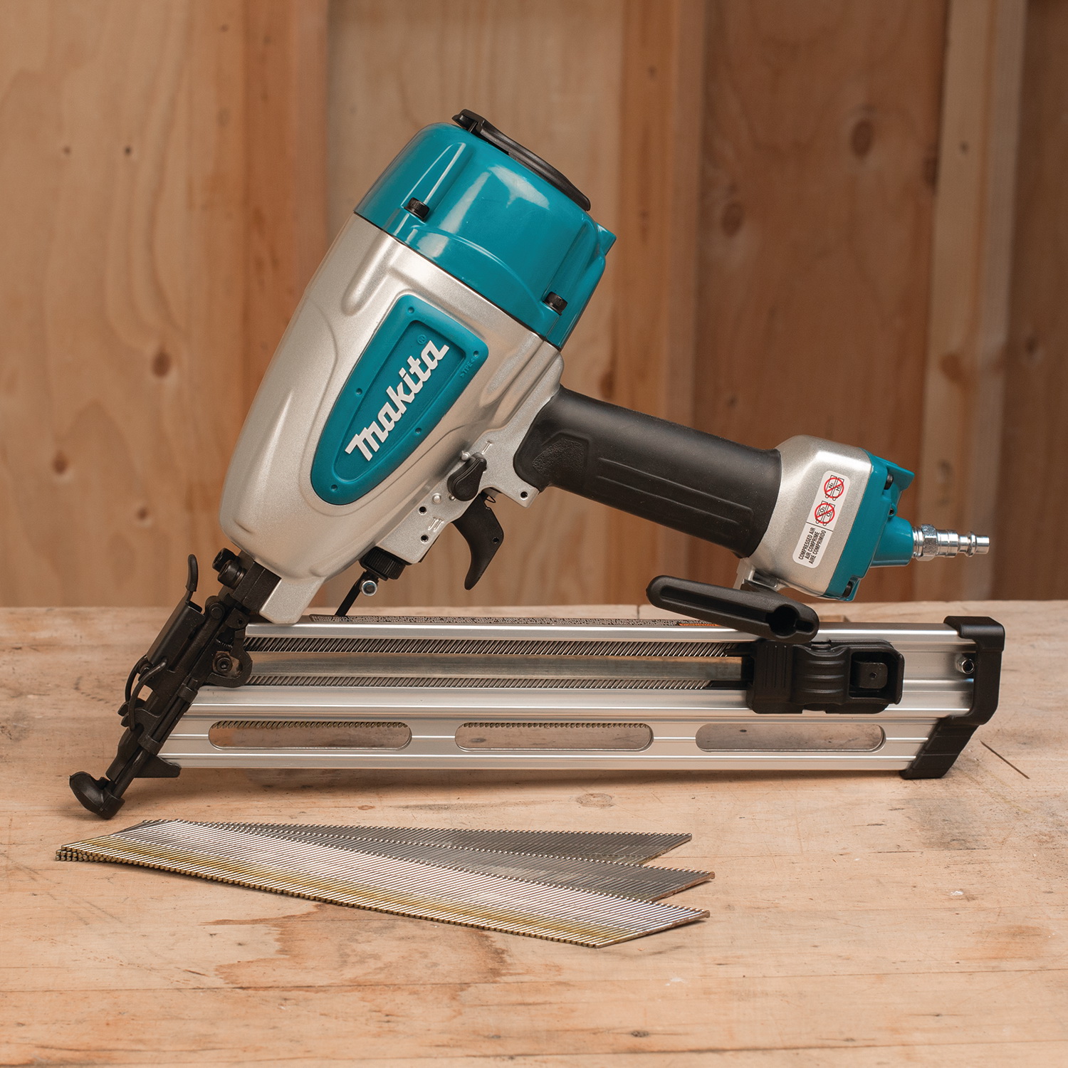 Makita AF635 Air Nailer, 15 ga Magazine, 34 deg Collation, Angled Collation, 1-1/4 to 2-1/2 in Fastener, 2.4 scfm Air - 3