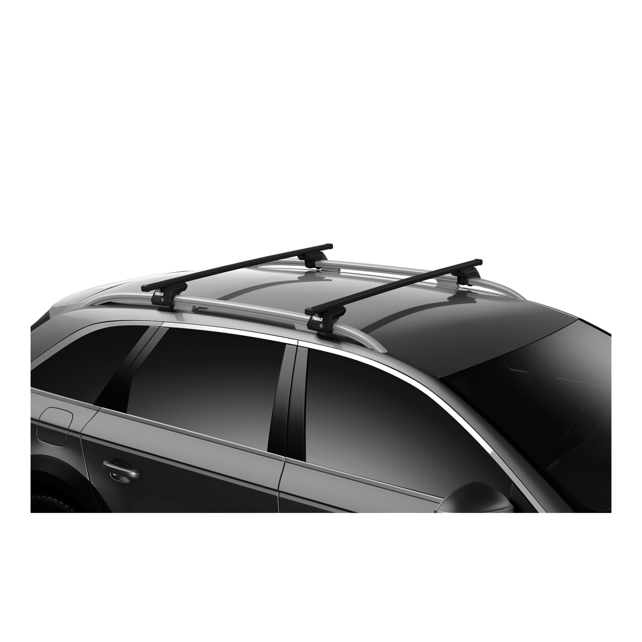 Thule SquareBar Evo 712400 Roof Bar, Specifications: 220 lb Load Capacity, Steel, Black, Polymer, 2/PK - 3