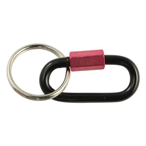 Bison 13CH Key Chain, 2 in OAL, 1-1/2 in Dia Ring, Aluminum/Steel, Anodized - 2