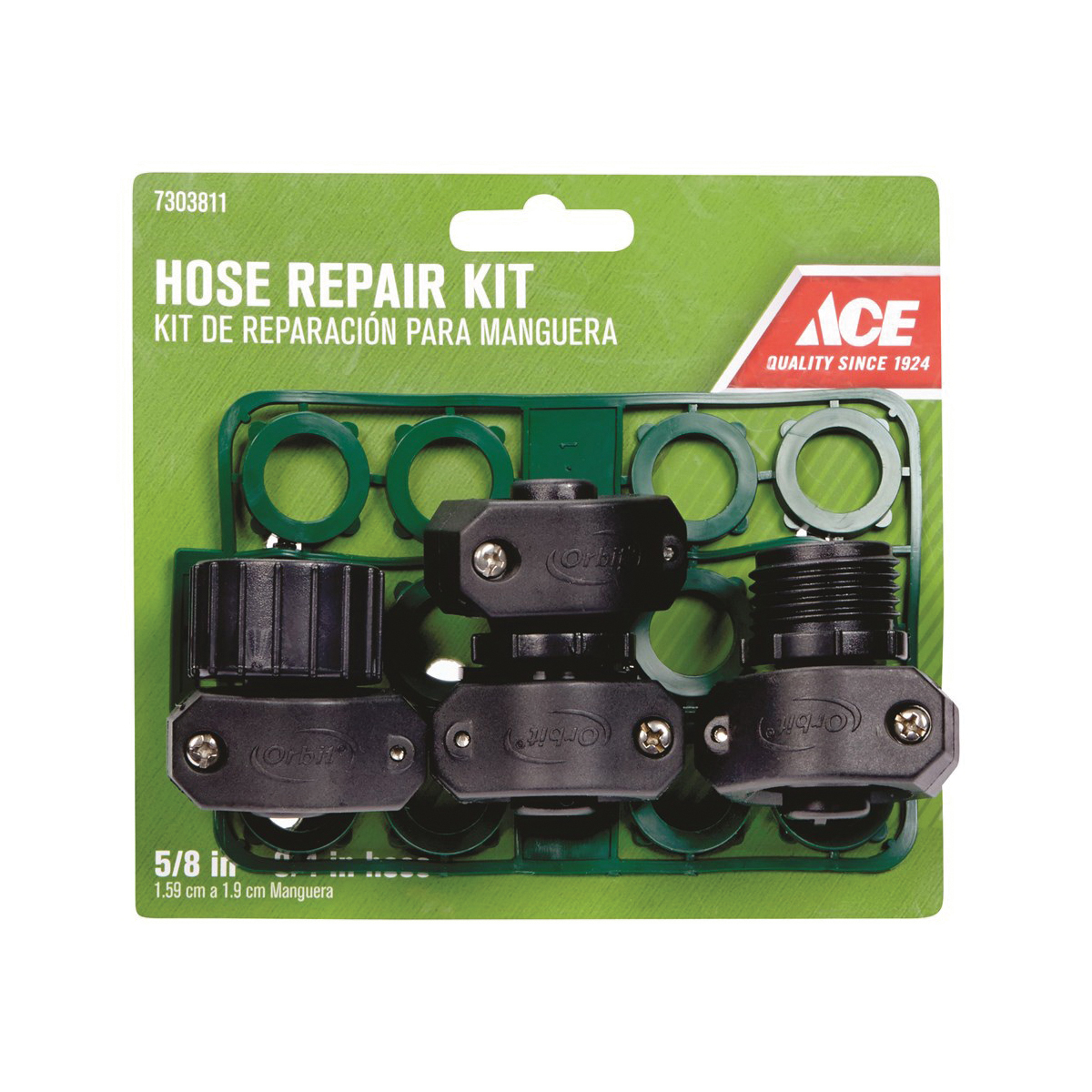 ACE 58097A Hose Repair Kit, 5/8 to 3/4 in, Male/Female Threaded - 2