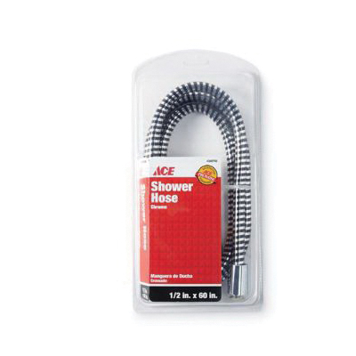 ACE 520 A2401C Shower Hose, 1/2 in Connection, 60 in L Hose, PVC, Chrome Plated - 2