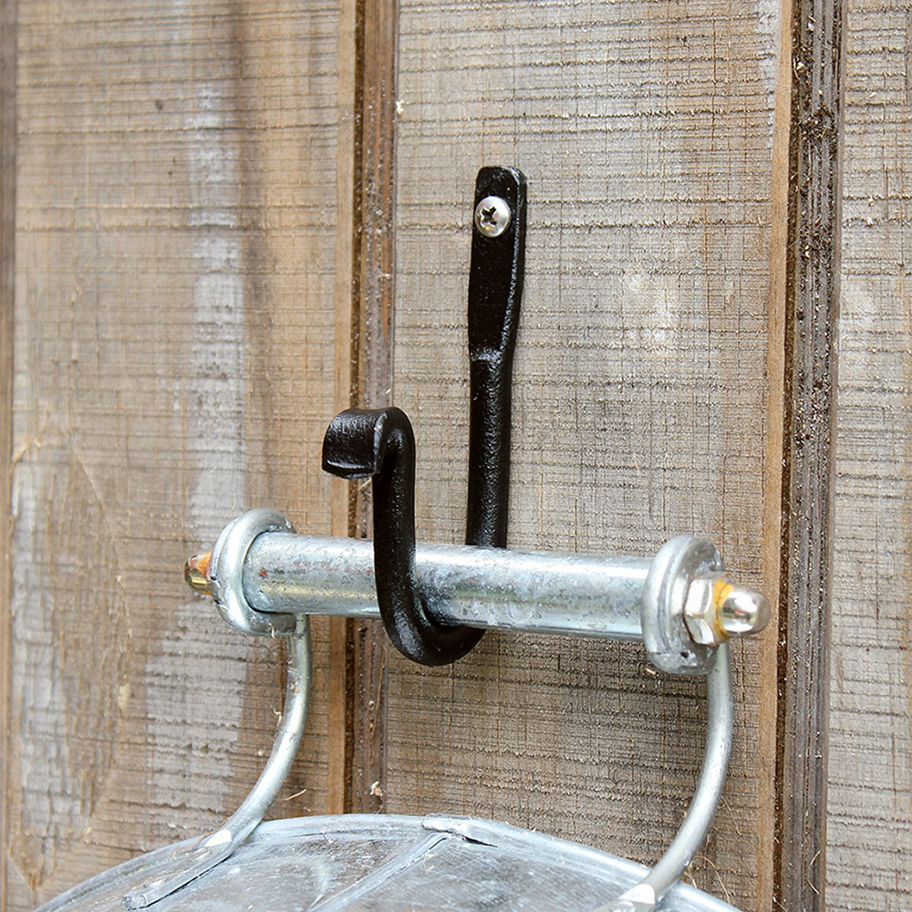 Achla Designs SSH-01 J-Hook Bracket, 2 in L, 4 in H, Wrought Iron, Black, Powder-Coated, Wall - 3