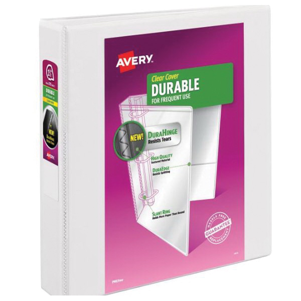 Avery 17028 View Binder, 1-1/2 in Ring, Slant Ring, 375 Sheet, Plastic, Assorted - 2