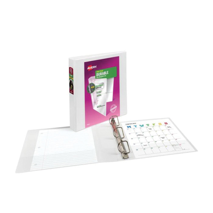 Avery 17028 View Binder, 1-1/2 in Ring, Slant Ring, 375 Sheet, Plastic, Assorted - 3