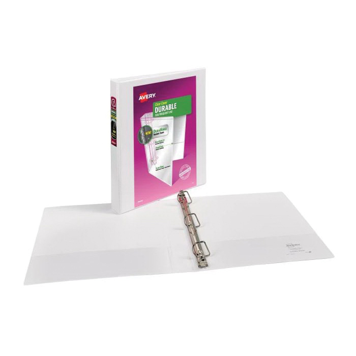 Avery 17018 View Binder, 1 in Ring, Slant Ring, 220 Sheet, Plastic, Assorted - 2