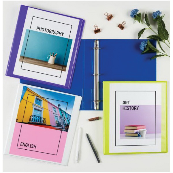 Avery 17018 View Binder, 1 in Ring, Slant Ring, 220 Sheet, Plastic, Assorted - 4