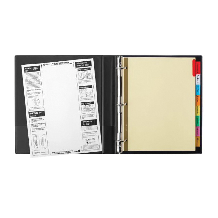 Avery 11111 Insertable Divider, 11 in L, 8-1/2 in W, Buff Paper, Assorted - 3