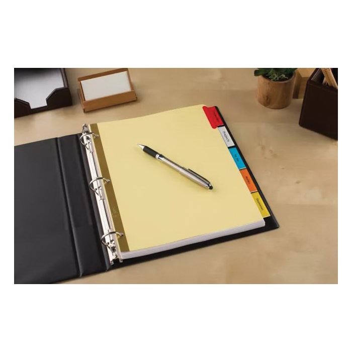 Avery 11109 Insertable Divider, 11 in L, 8-1/2 in W, Paper, Assorted - 4