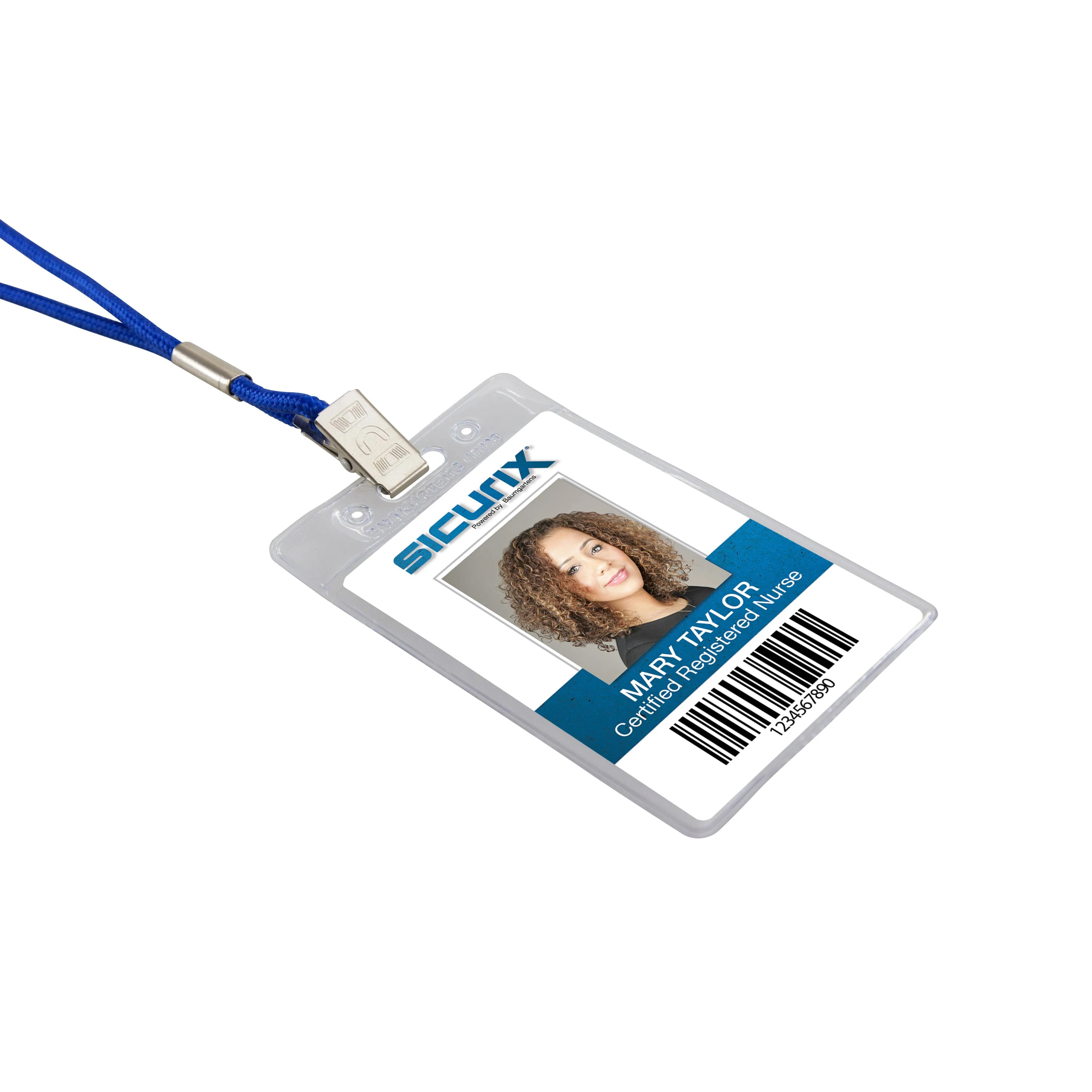 Sicurix 67820 Badge Holder, Vertical, Vinyl, Clear - 3