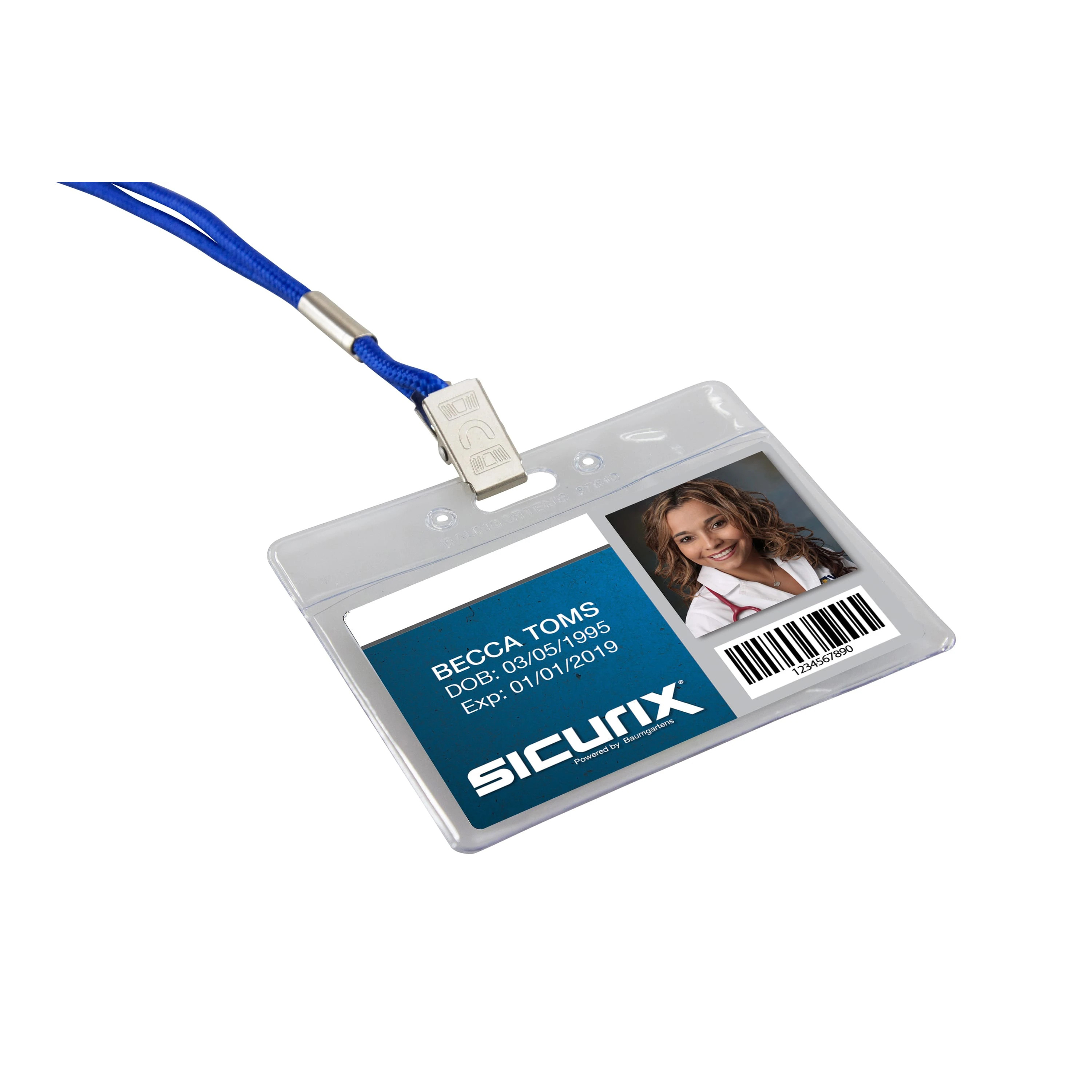 Sicurix 67810 Badge Holder, Horizontal, Vinyl, Clear - 3