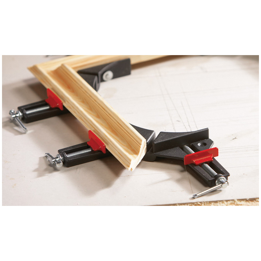 Bessey WS-1 Corner Clamp, 3 in Max Clamping Range, 90 deg Clamping Angle, Iron/Steel Body, Black/Red Body - 3