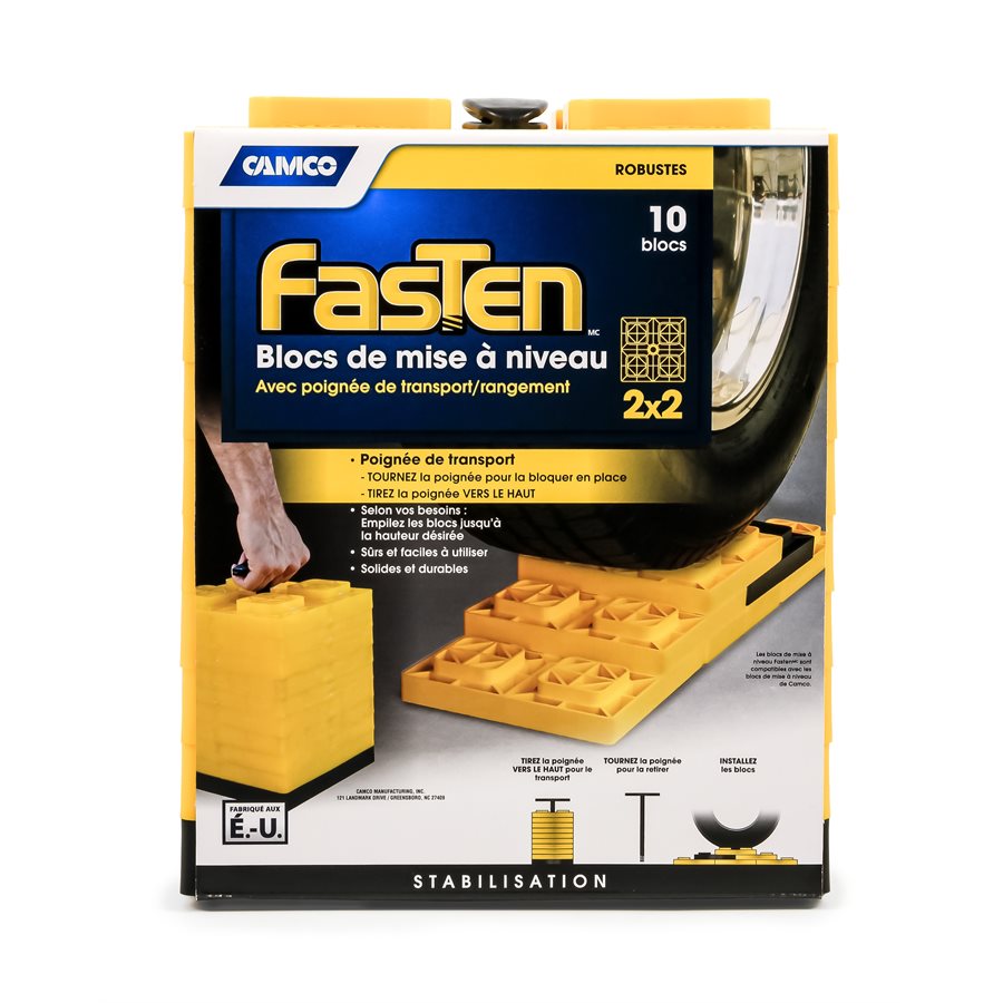 Camco USA 44512 Leveling Block, Yellow, For: Camco Leveling Blocks, 10/PK - 4