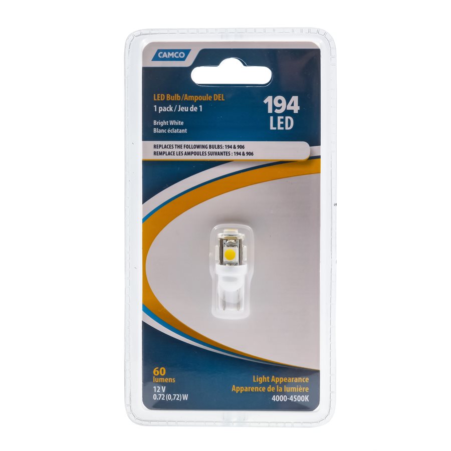 Camco USA 54621 Replacement RV Bulb, 12 V, LED Lamp, 5-Lamp, White - 5