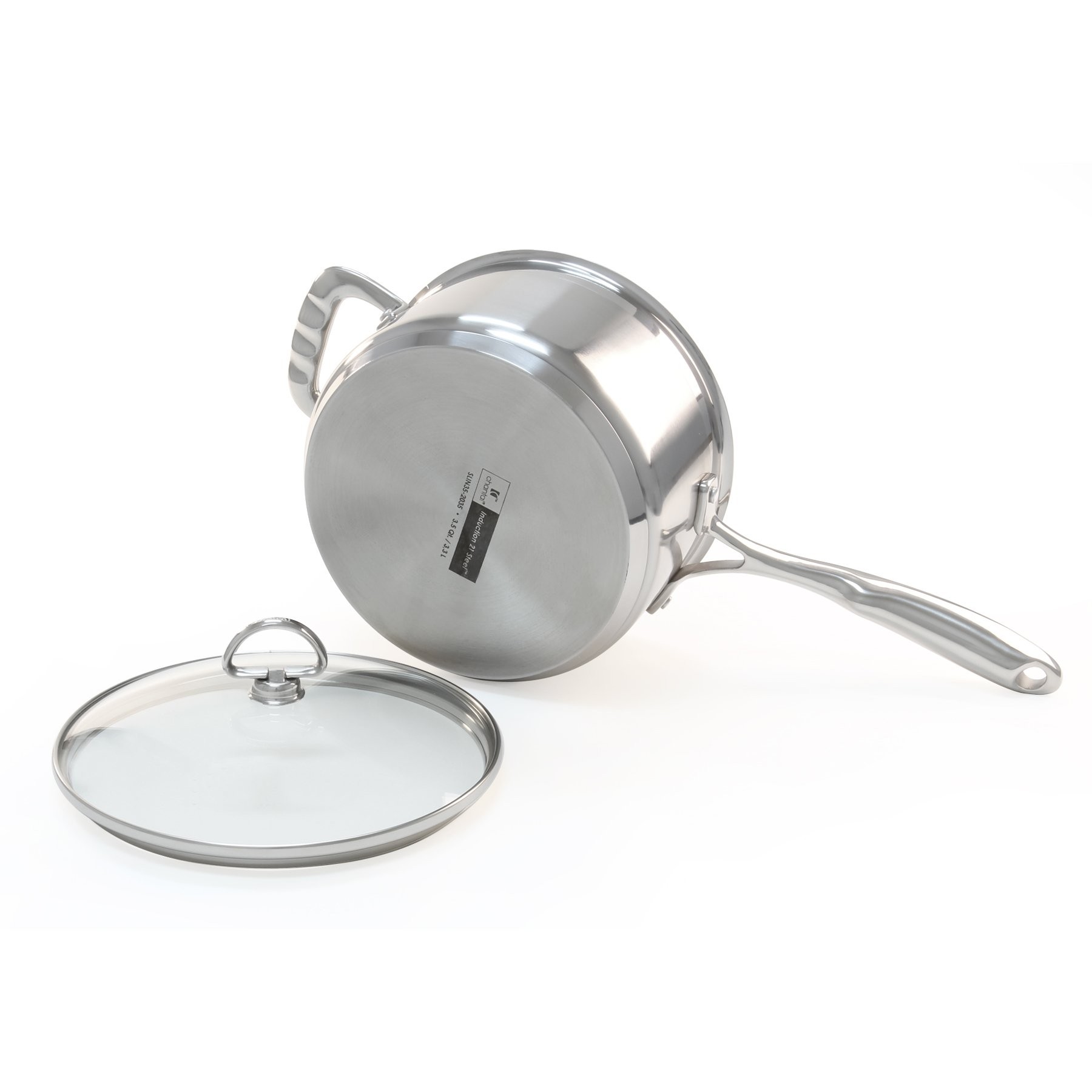 Chantal SLIN35-2035 Sauce Pan with Lid, 3.5 qt Capacity, 7-3/4 in Opening, 7 in Base Dia, Copper/Stainless Steel - 4