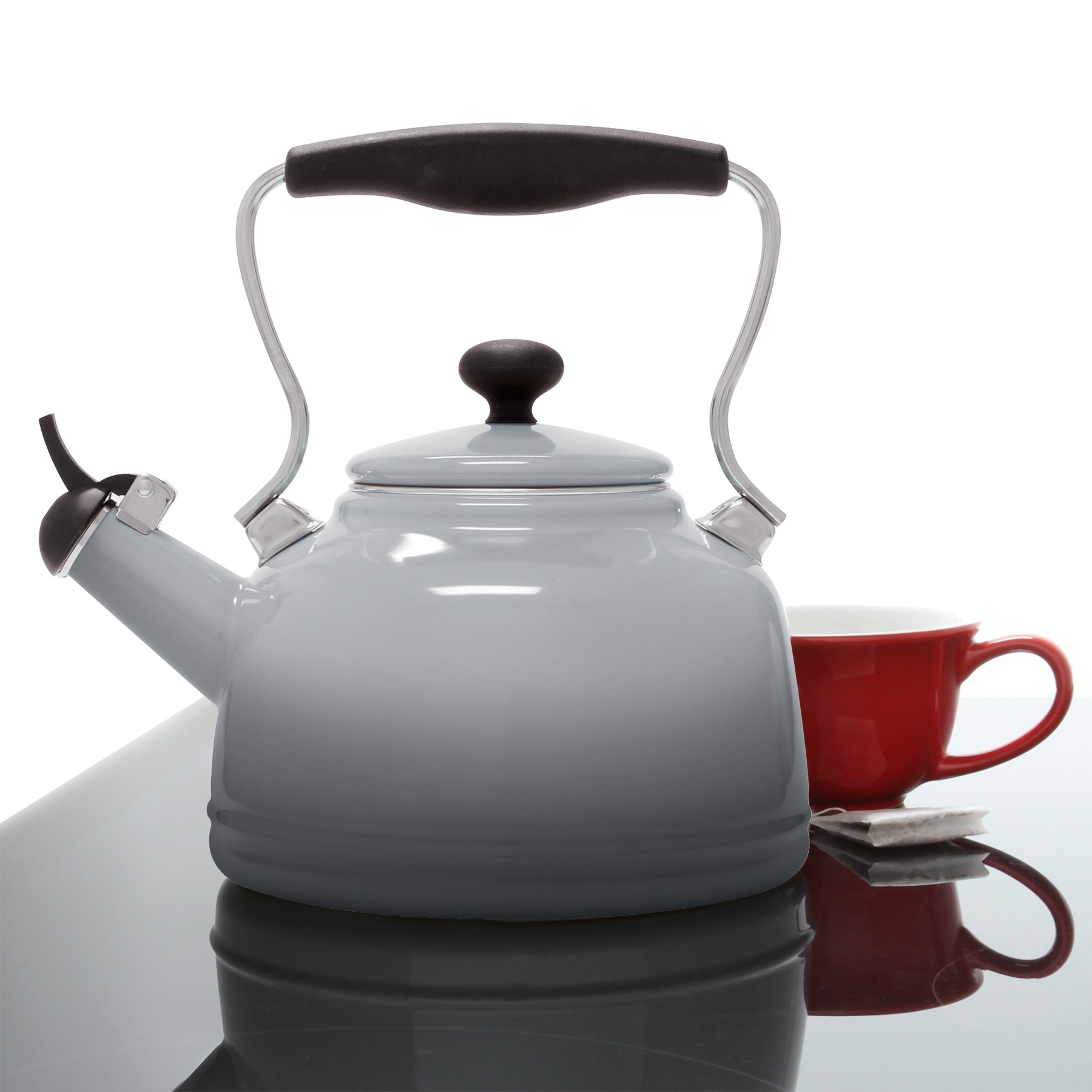 Chantal 37-LAKE-OMFG Lake Teakettle, 1.7 qt Capacity, Ergonomic Handle, Carbon Steel, Enamel, Fade Grey - 2