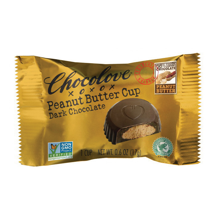 Chocolove CHOO6002 Dark Chocolate, Peanut Butter Flavor, 0.6 oz Pack - 2