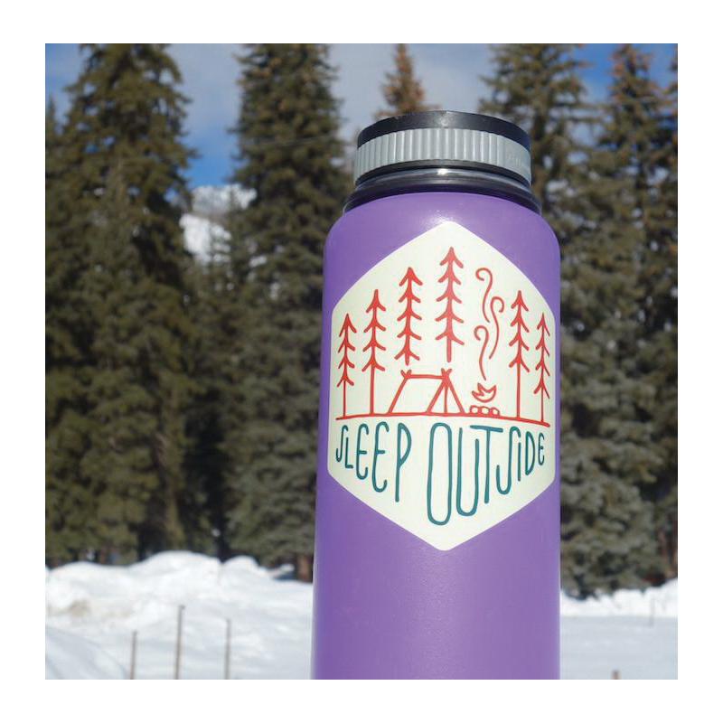 Sticker Art SLEEPOUTSIDE Art Sticker, 4-1/2 in L, 4 in W, Sleep Outside, SLEEP OUTSIDE - 2