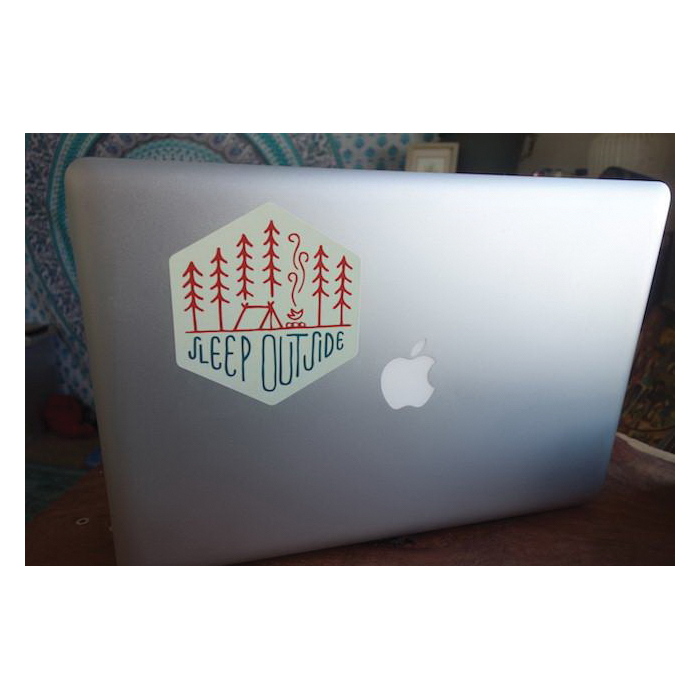 Sticker Art SLEEPOUTSIDE Art Sticker, 4-1/2 in L, 4 in W, Sleep Outside, SLEEP OUTSIDE - 5