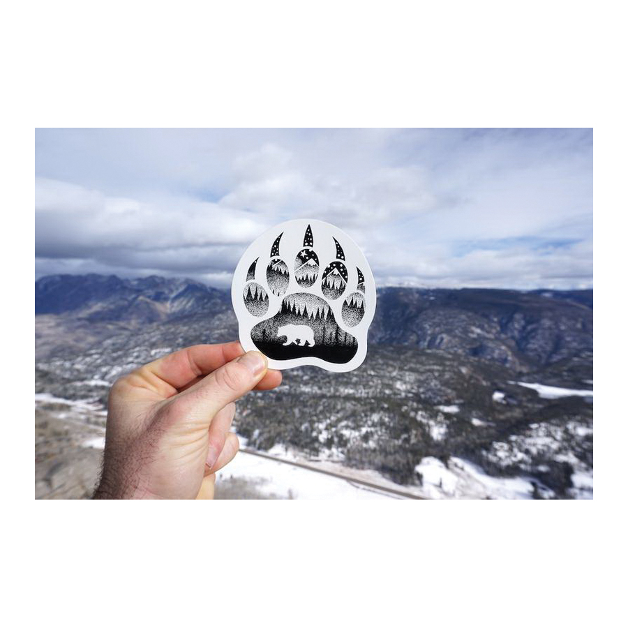 Sticker Art BEARPAW Art Sticker, 3-1/2 in L, 3-1/2 in W, Bear Paw - 3