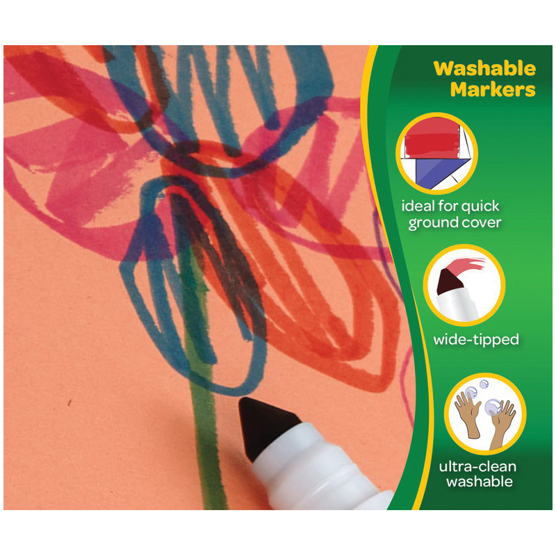 Crayola Classic Series 58-7808 Marker, Washable, Assorted Lead/Tip, Broad Lead/Tip - 3