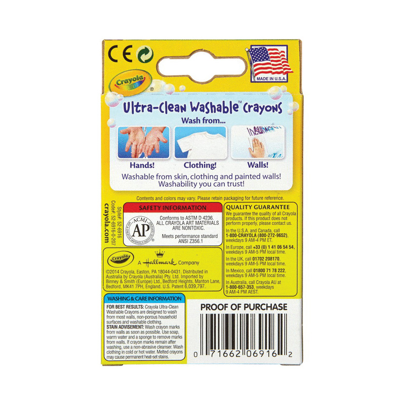 Crayola 52-3281 Washable Crayon, Assorted - 3