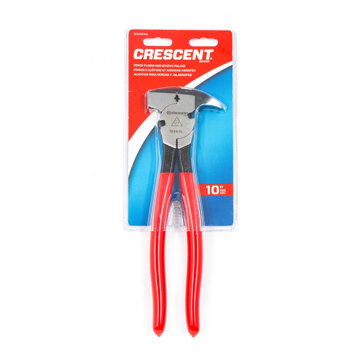 Crescent 193410CVN Fence Pliers and Staple Puller, 11 AWG Cutting Capacity, 10-5/16 in OAL, 3/4 in L Jaw - 2