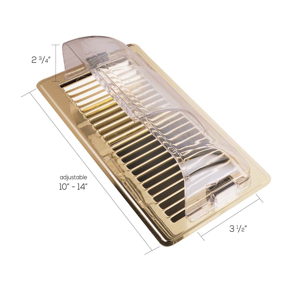 Deflecto 50 Air Deflector, 3-1/2 in L, 10 to 14 in W, Plastic - 2