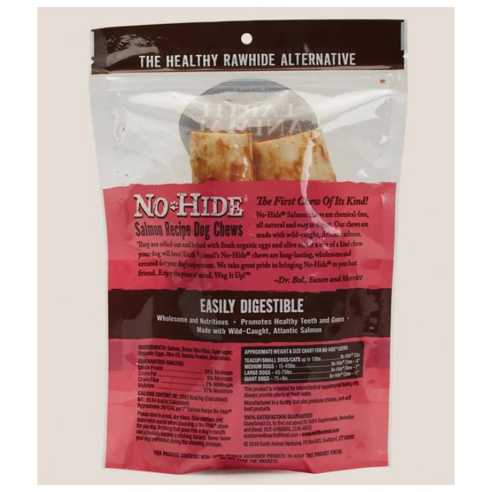 Earth Animal No Hide 625 Wholesome Dog Chew, Salmon, M, 4.2 oz, Pack - 2