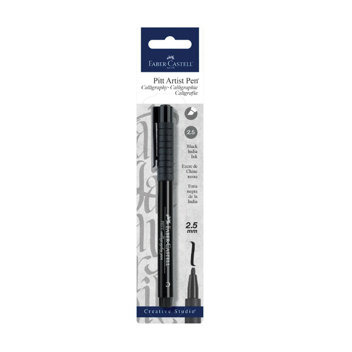 Faber-Castell Pitt Artist Pen 800073 Calligraphy Pen, 2.5 mm Tip, Black, 1-Piece - 2