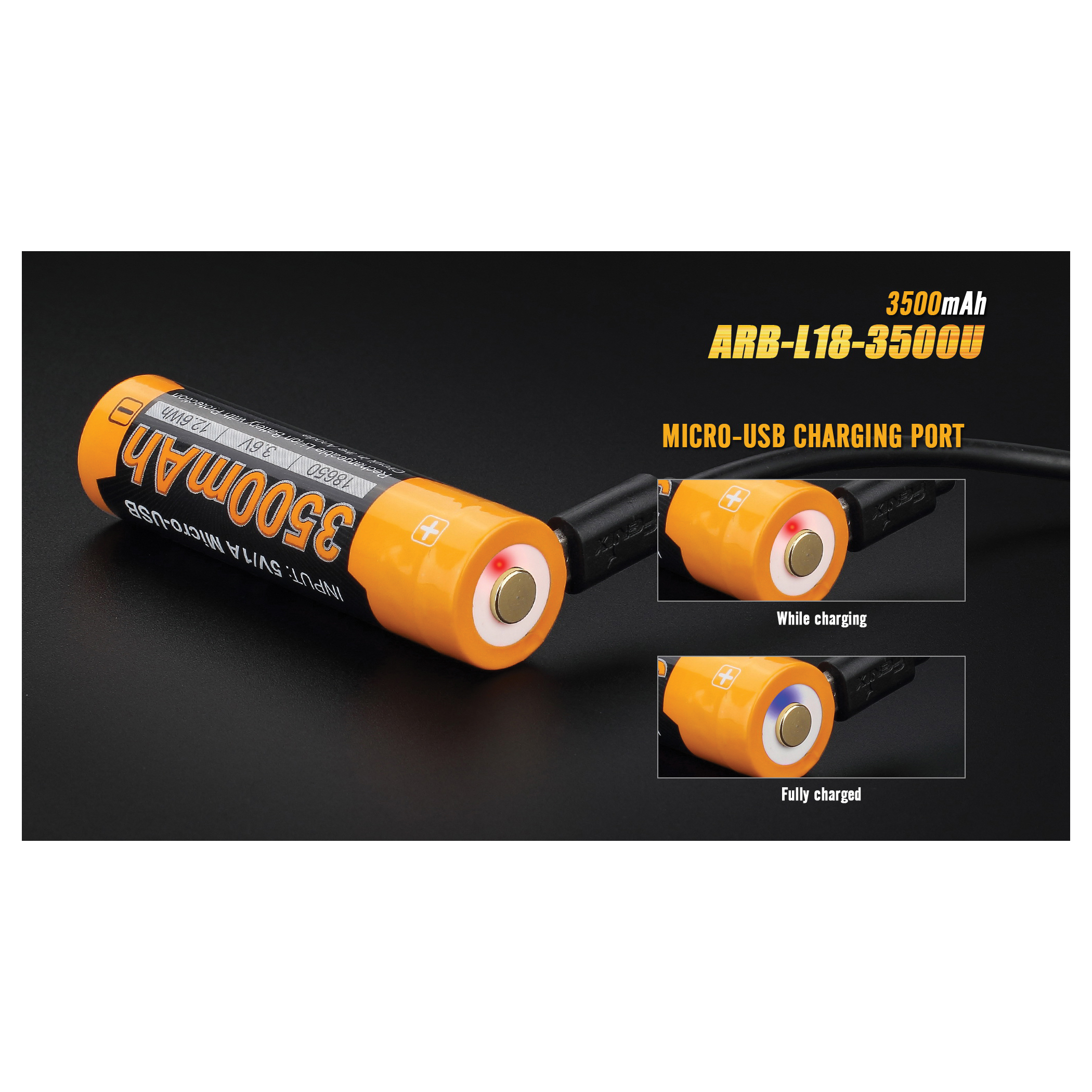 Fenix ARB-L18-3500U Battery, 3.6 V Battery, 3500 mAh, Lithium-Ion - 3
