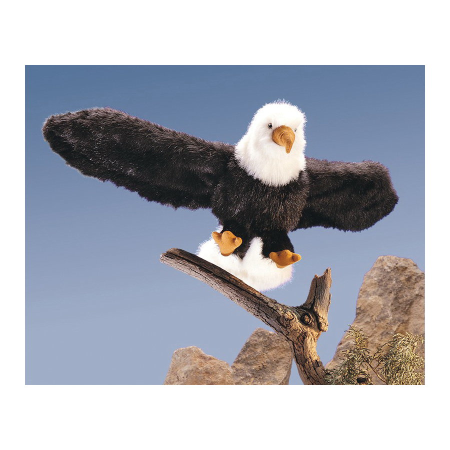 Folkmanis 2233 Puppet, Eagle, Fabric, Brown/White - 2
