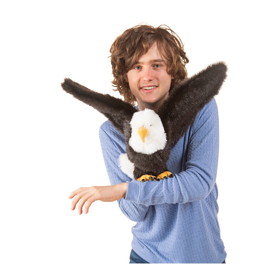 Folkmanis 2233 Puppet, Eagle, Fabric, Brown/White - 4