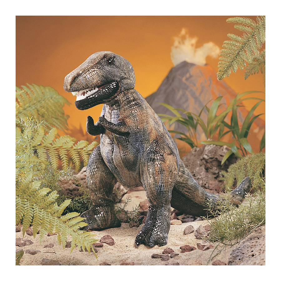 Folkmanis 2113 Puppet, S, Tyrannosaurus Rex, Scaly Green - 2