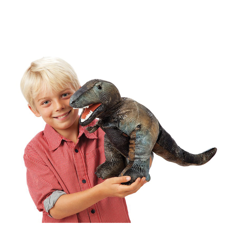 Folkmanis 2113 Puppet, S, Tyrannosaurus Rex, Scaly Green - 4