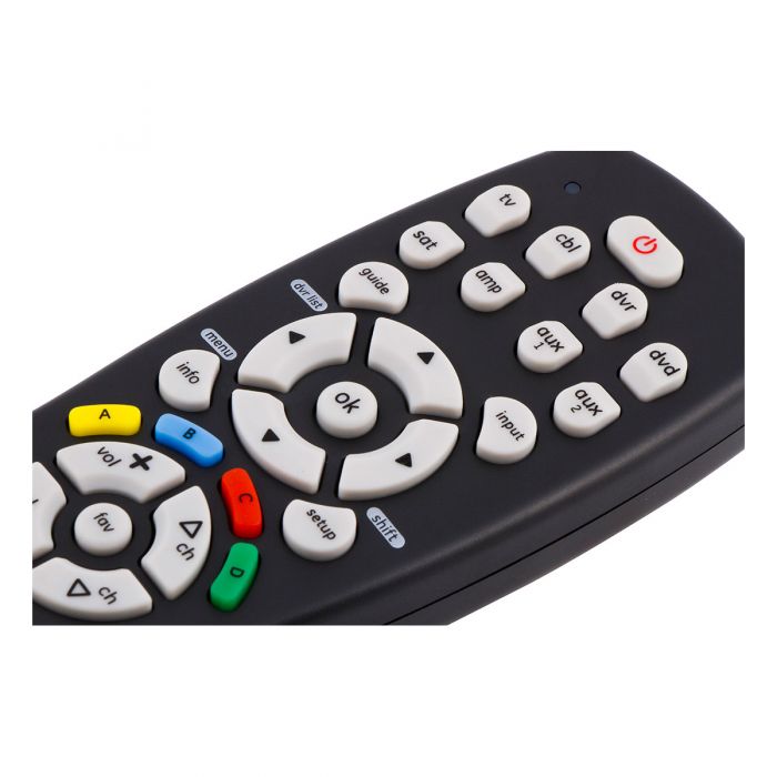 GE 34929 Universal Remote, Alkaline Battery, 25 ft Max Operating Range, Black - 3