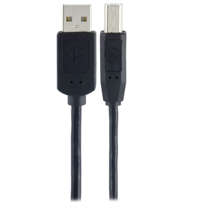 GE 33760 USB Cable, Male, Male, Black Sheath, 6 ft L - 3
