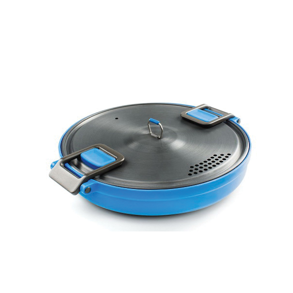 GSI 50232 Escape Pot, 2.1 qt Capacity, Aluminum/Nylon/Silicone, Blue, Teflon-Coated, Folding Handle - 3