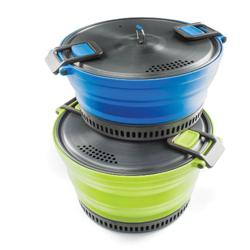 GSI 50232 Escape Pot, 2.1 qt Capacity, Aluminum/Nylon/Silicone, Blue, Teflon-Coated, Folding Handle - 5