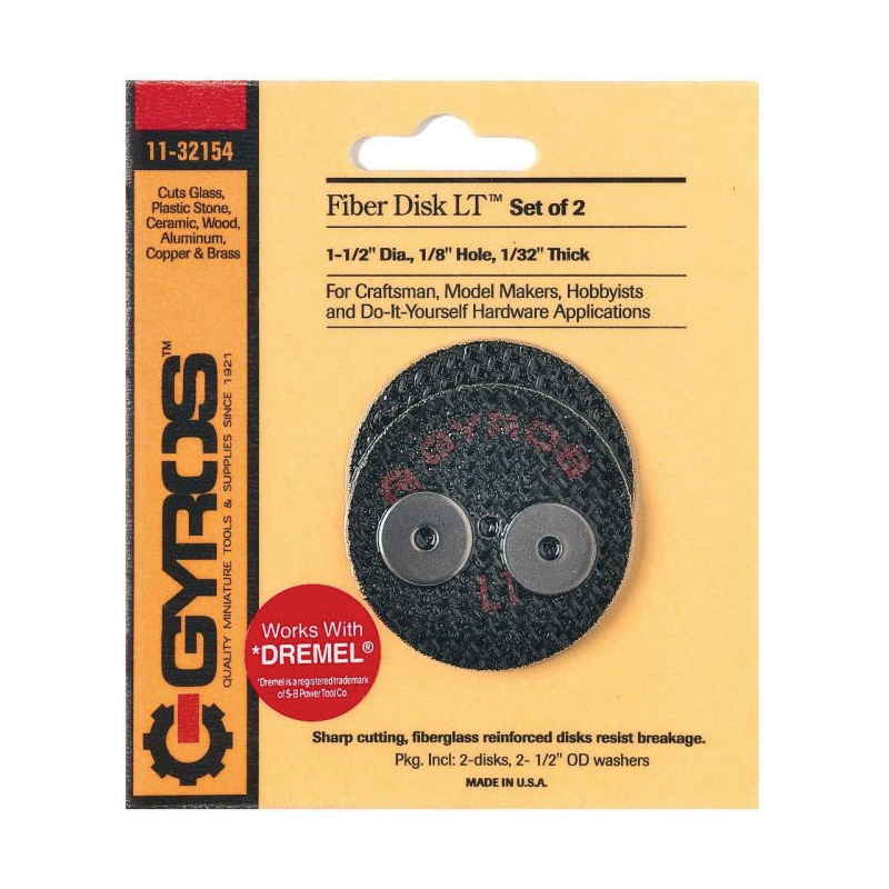 Gyros 11-32154 Cut-Off Wheel, 1-1/2 in Dia, 1/32 in Thick, 1/8 in Arbor - 2