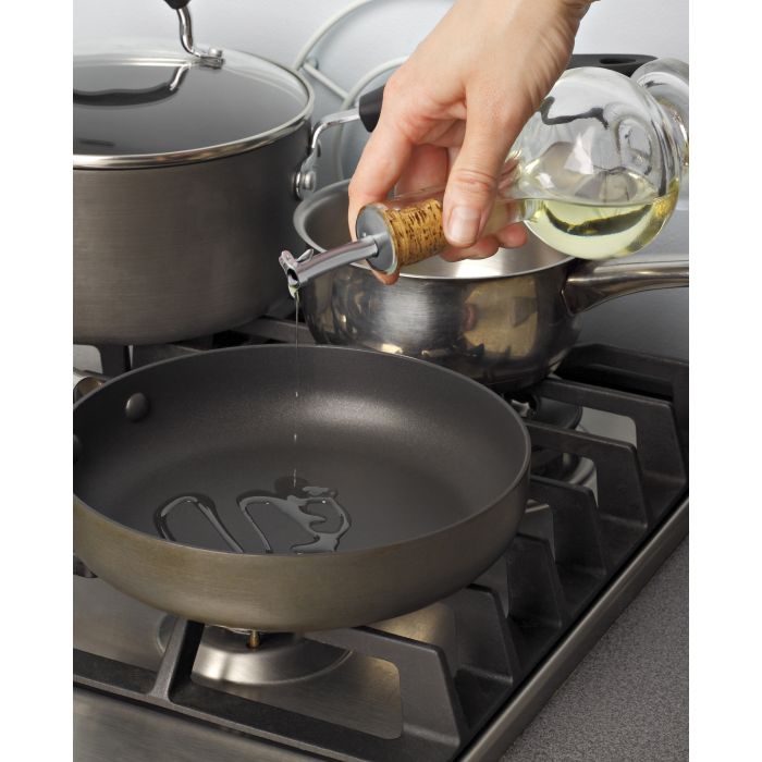 HIC 5505C Pourer Set with Natural Cork Stopper, Stainless Steel - 3