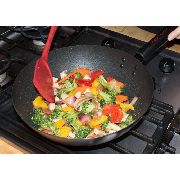 HIC 97139 Wok Tool, 14 in OAL, Silicone Blade, Red - 3
