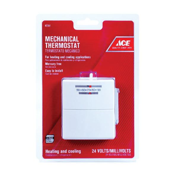 ACE AT101143SA010 Mechanical Thermostat, 24 V, White - 2