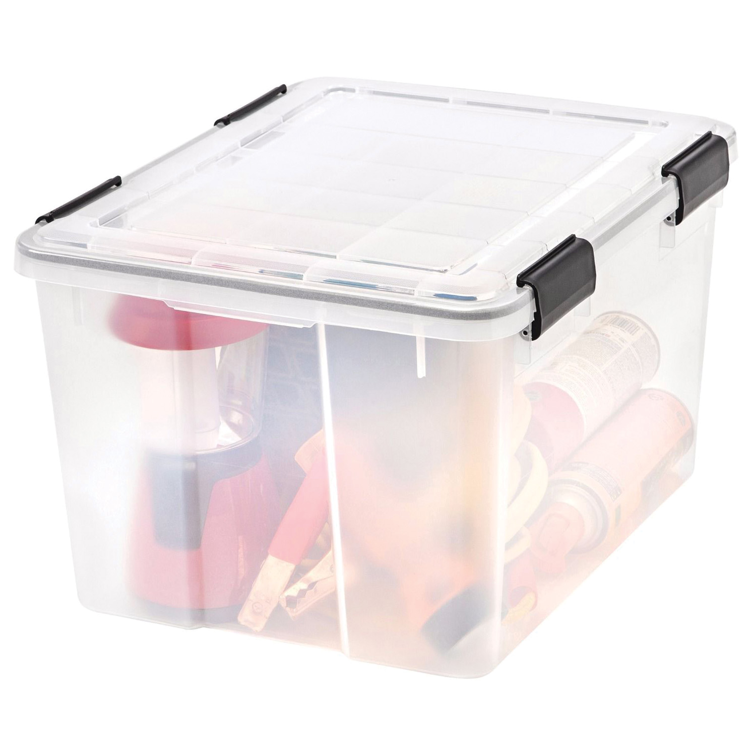 Iris WEATHERTIGHT 110450 Storage Box, 46.6 qt Volume, Plastic, Clear, 19.7 in L, 15-3/4 in W, 11-3/4 in H - 4