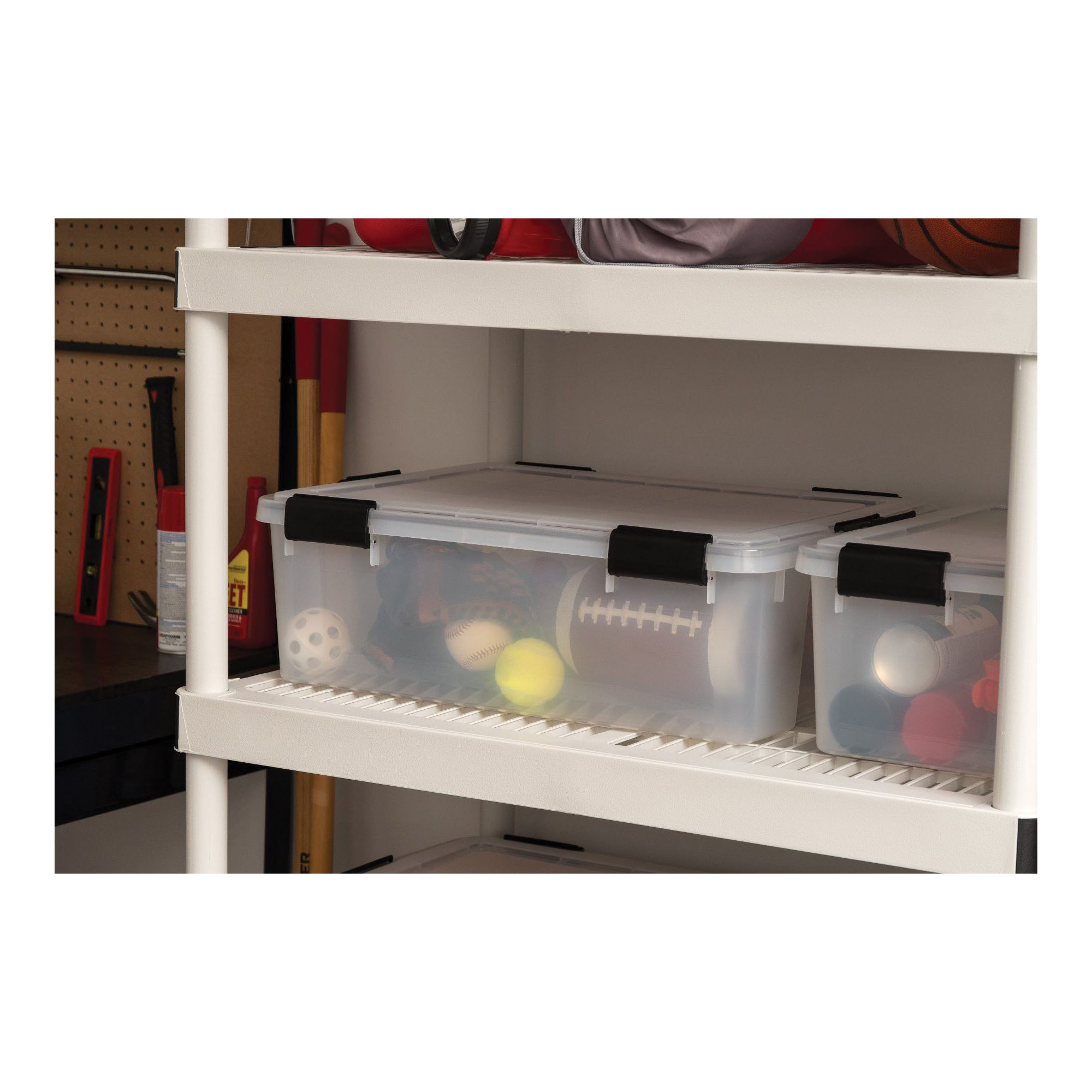 Iris WEATHERTIGHT 110400 Storage Box, 30.6 qt Volume, Plastic, Clear, 19.68 in L, 15-3/4 in W, 7-3/4 in H - 4