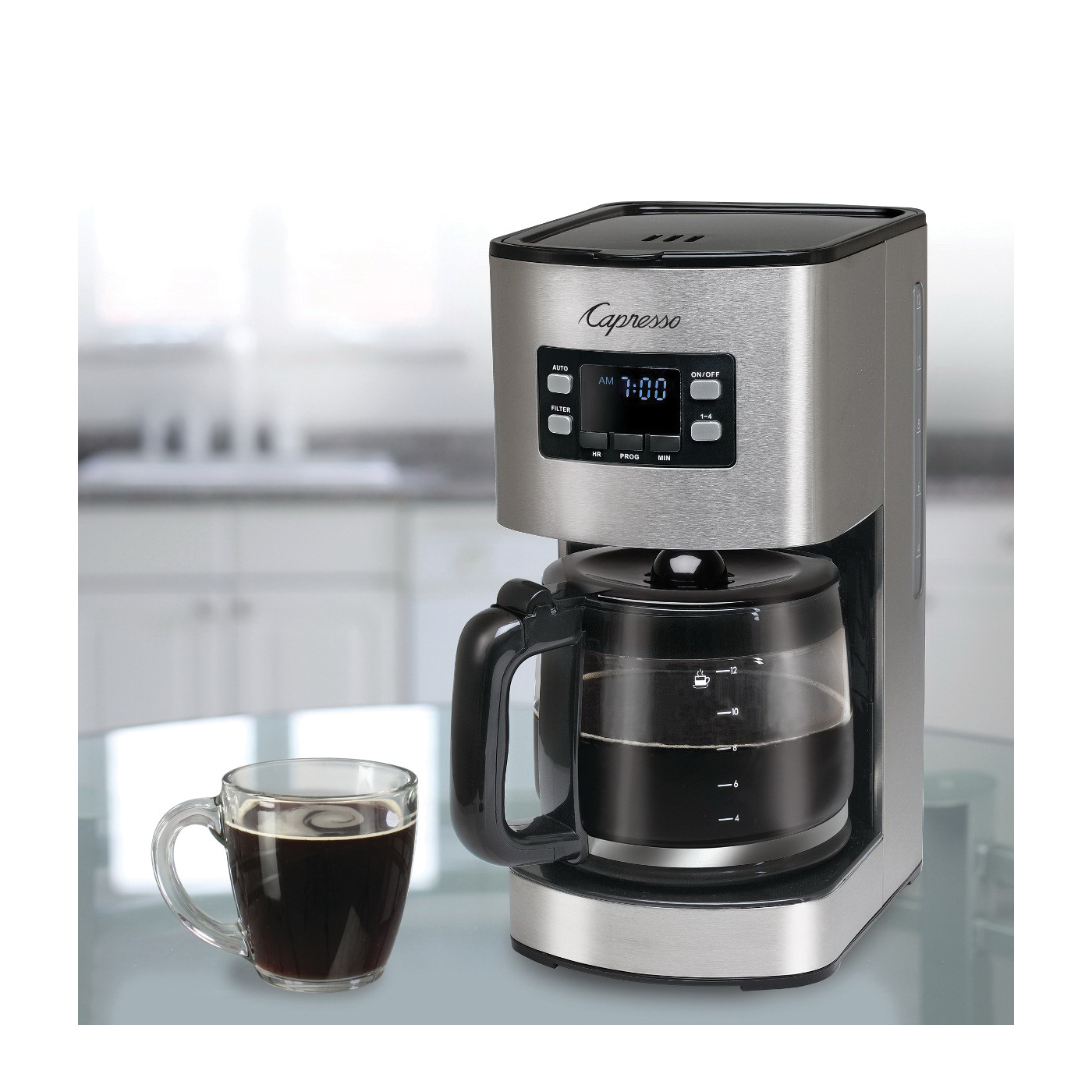 Capresso SG300 Coffee Maker, 60 oz Capacity, 1000 W, Stainless Steel - 4
